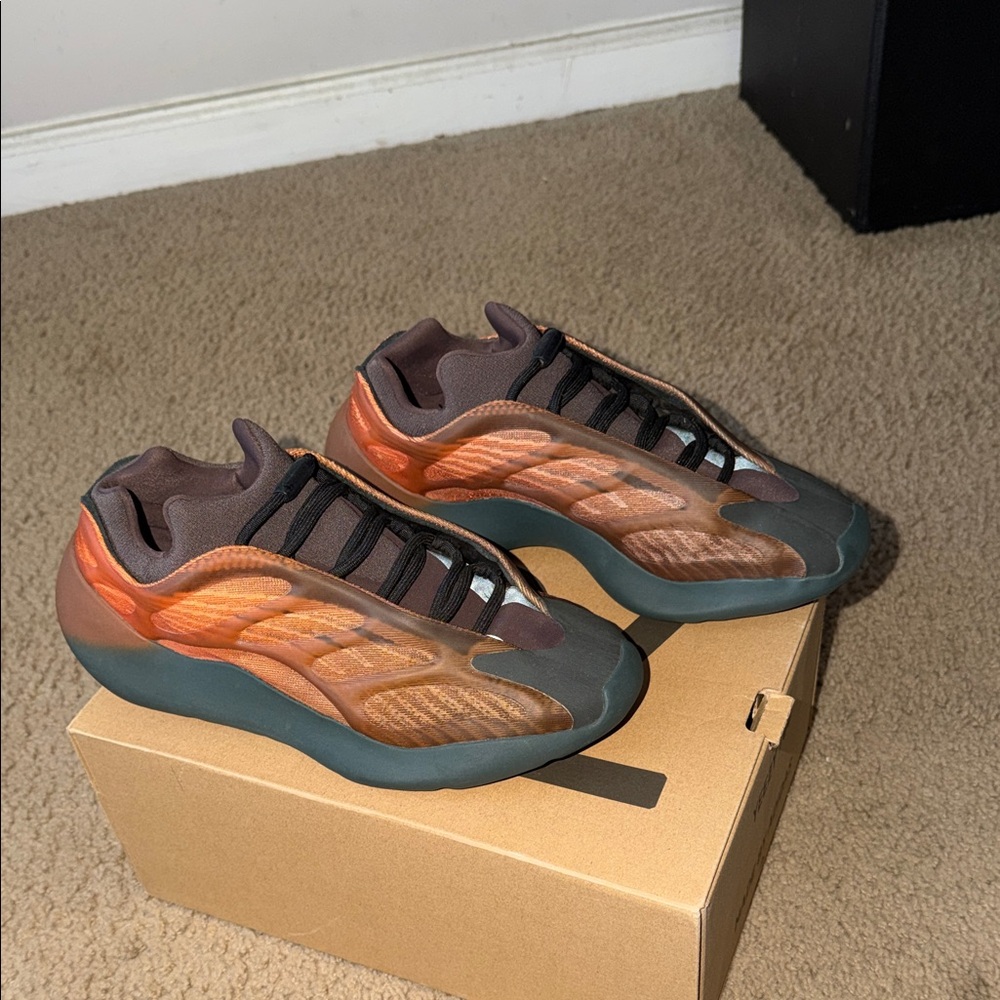 Yeezy Brown and Orange Sneakers